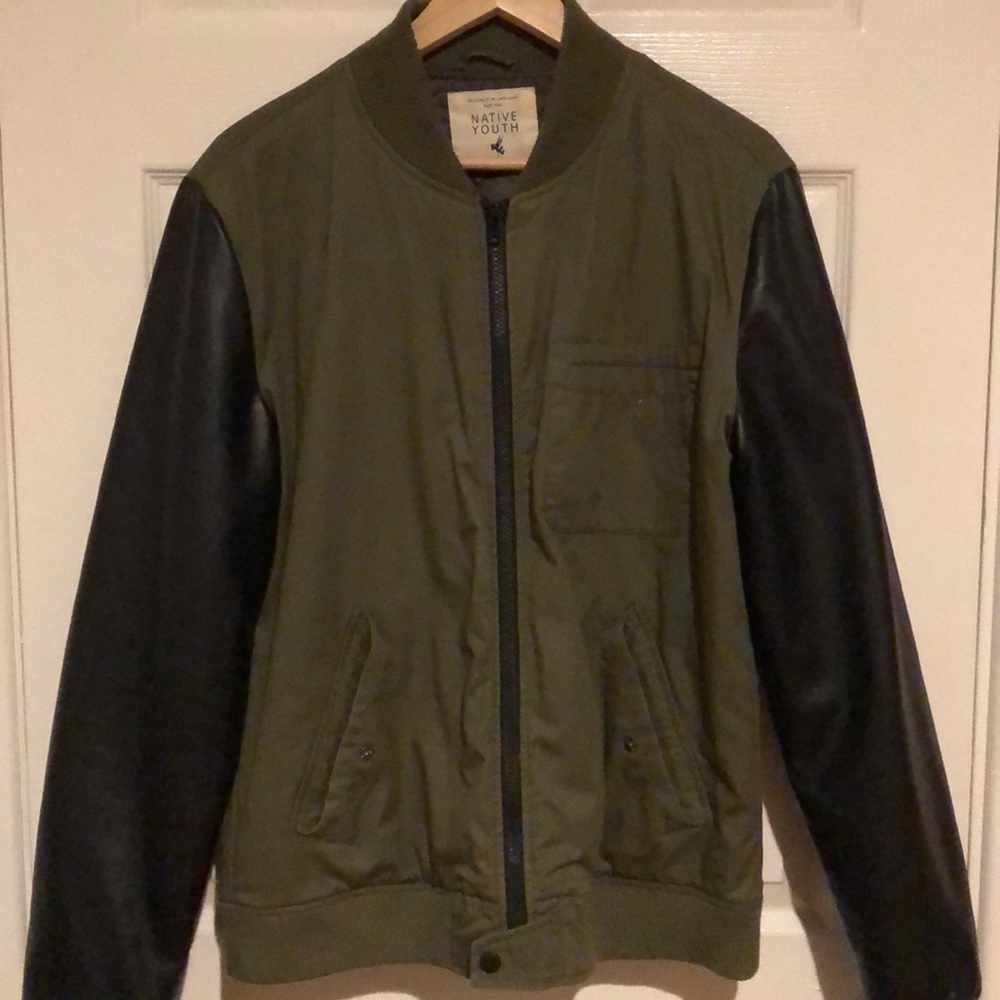 NATIVE YOUTH Olive Bomber Jacket